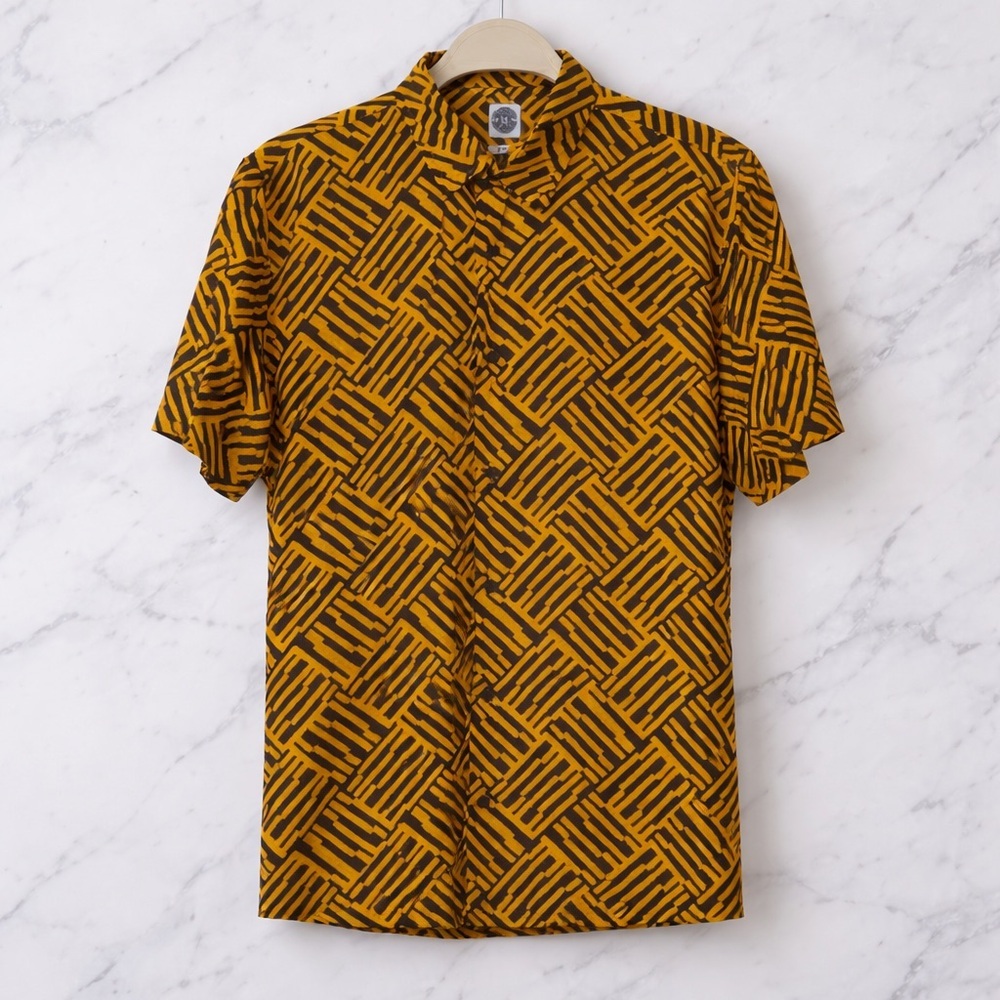 JOHNNY COTTON | Short-Sleeve Geometric Print Shirt Aztec